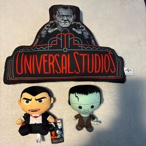 Universal Studios Monsters Plush Lot Frankenstein's Monster Dracula Tag Included